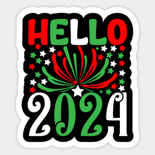 Hello 2024 Happy New Year 2024 Sticker